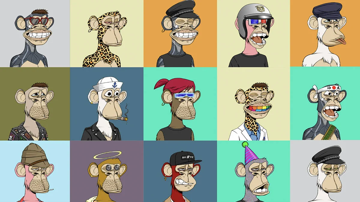 Collection showcase of diverse BAYC NFT character designs.