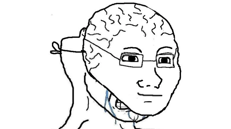 The canonical brainlet character with tiny head.