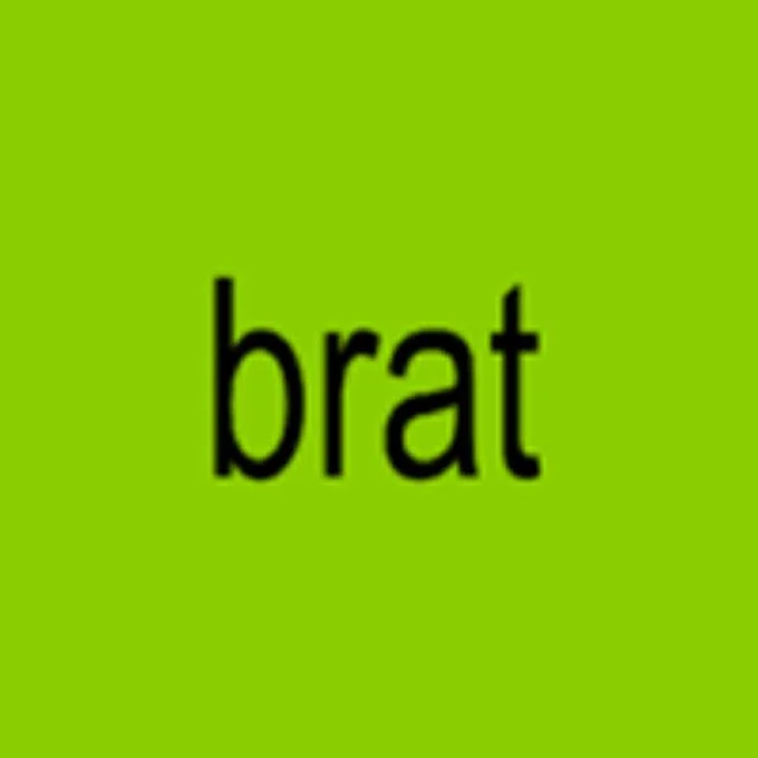 Minimal Brat meme template with lime green background.
