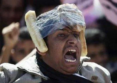 Original source image of Bread Helmet Man.