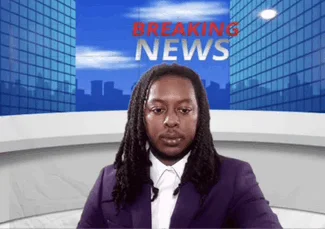 Clean news broadcast template for reaction memes.