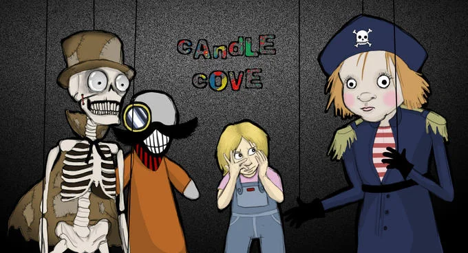 Iconic Candle Cove characters in colorful animation.