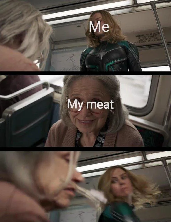 A cooking-themed joke using the punch template as a metaphor for tenderizing meat.