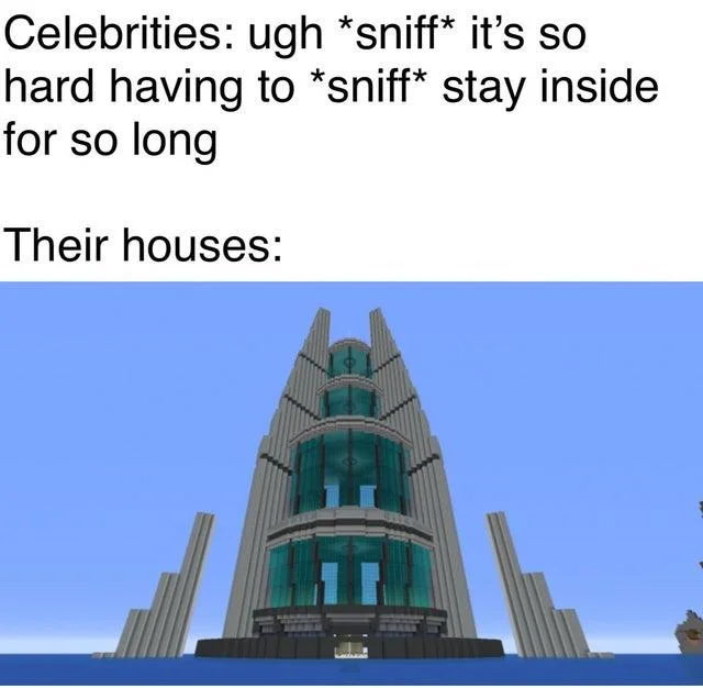 Contrasting complaints with mansion grandeur.