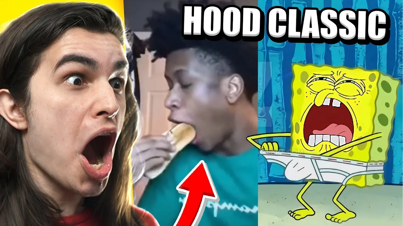 Collage of reaction images showing Hood Classic meme variations connected by arrows