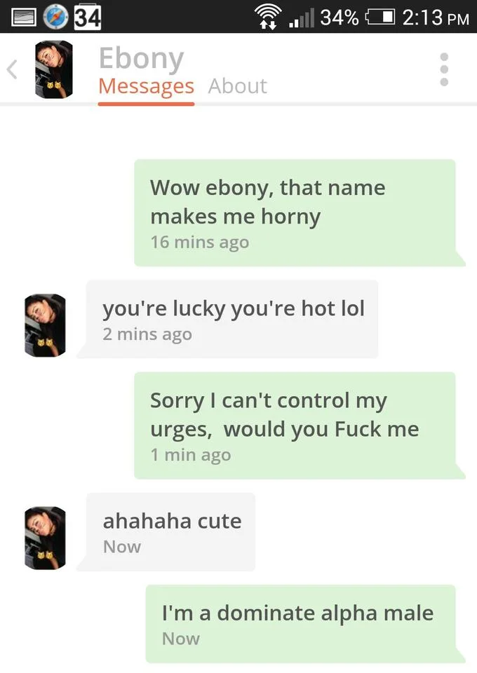 Fake Chad profile conversation example.