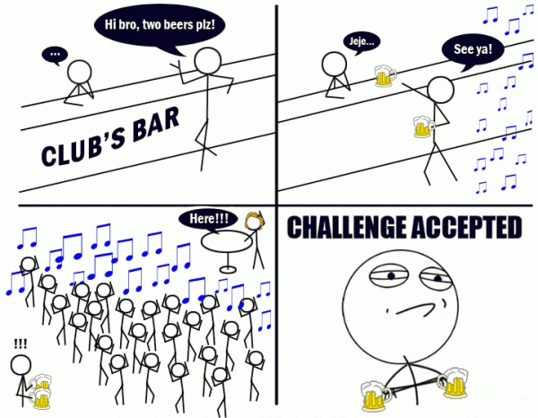 Party scenario with Challenge Accepted ending.