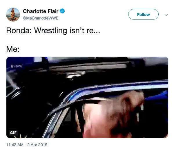 Charlotte self-aware tweet about moment.
