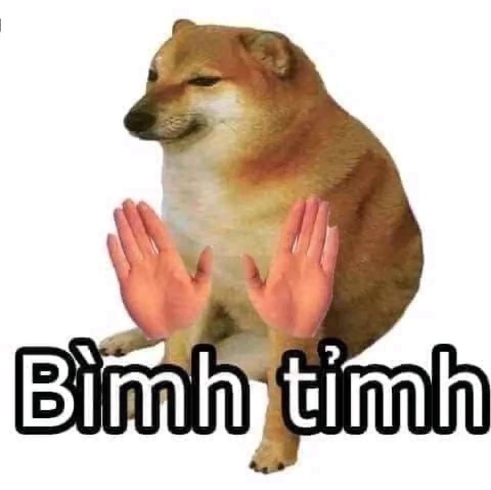 Cheems clapping with added human hands.