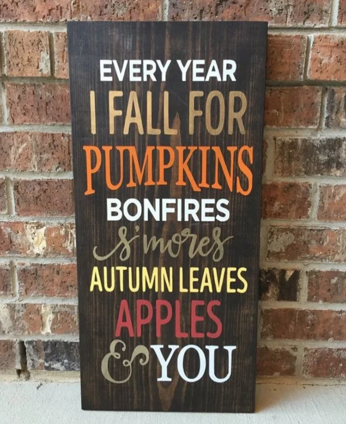 Seasonal cheugy home decor plaque.