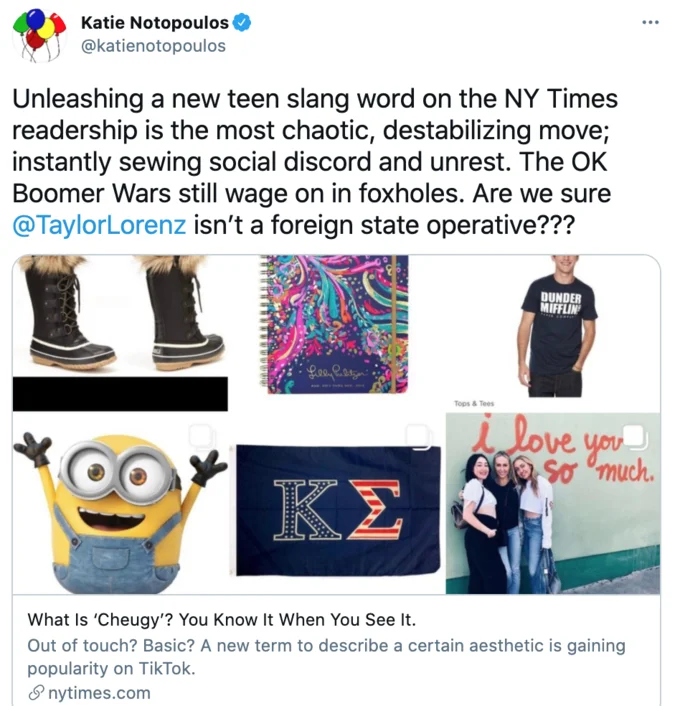 Katie Notopoulos discussing NYT cheugy piece.
