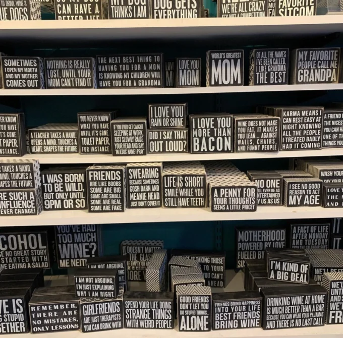 Cheugy home decor wooden plaques.