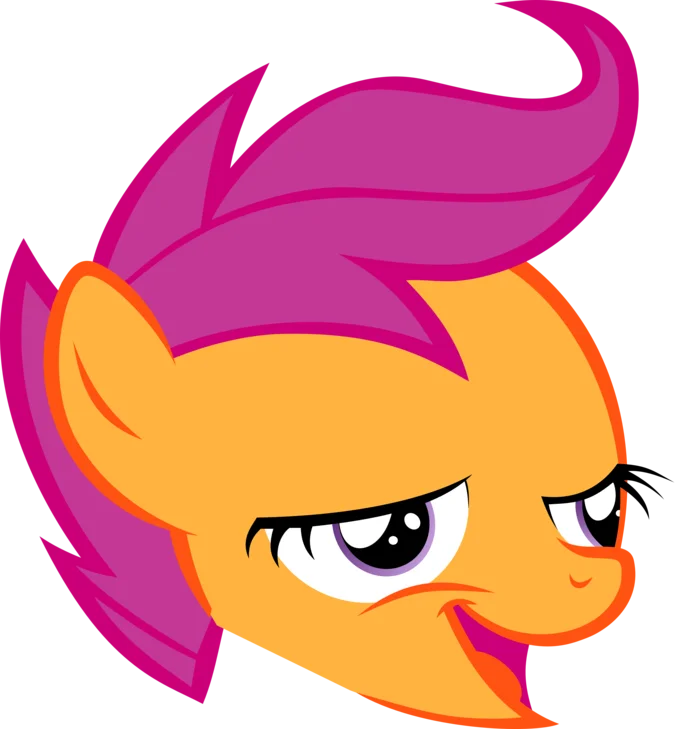 Vector rendering of Scootaloo wearing the trademark chickun expression.