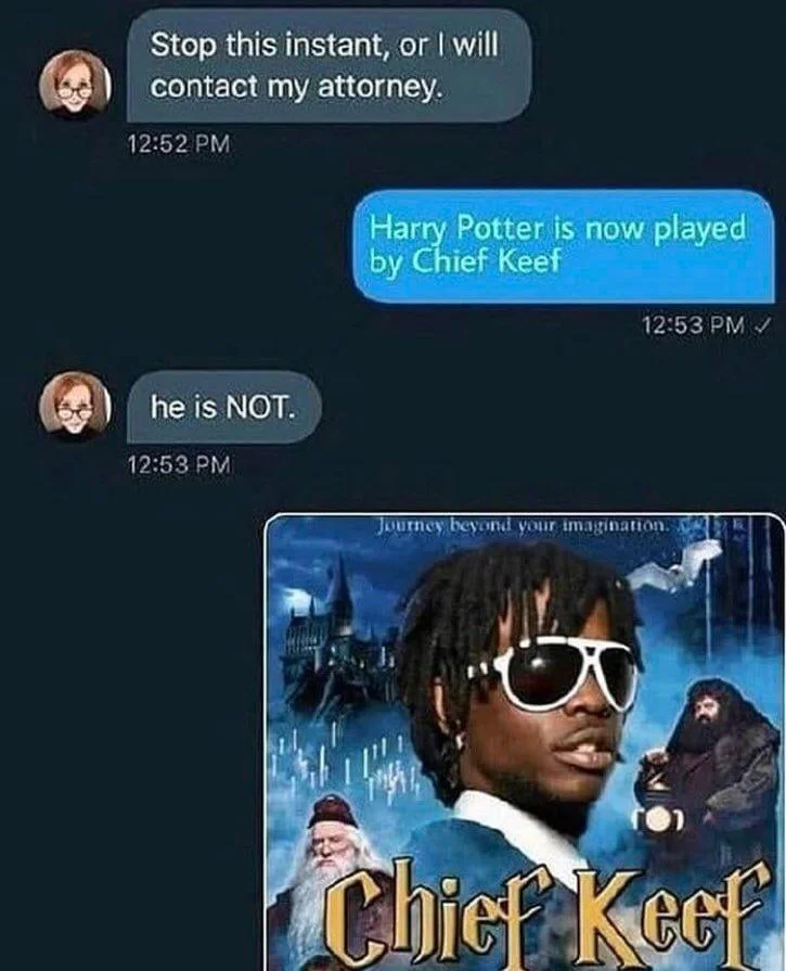 Humorous Harry Potter Chief Keef casting joke.