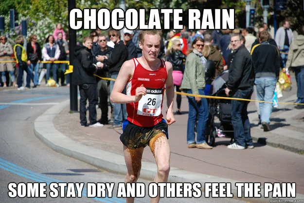 Chocolate Rain lyrics applied to marathon running.