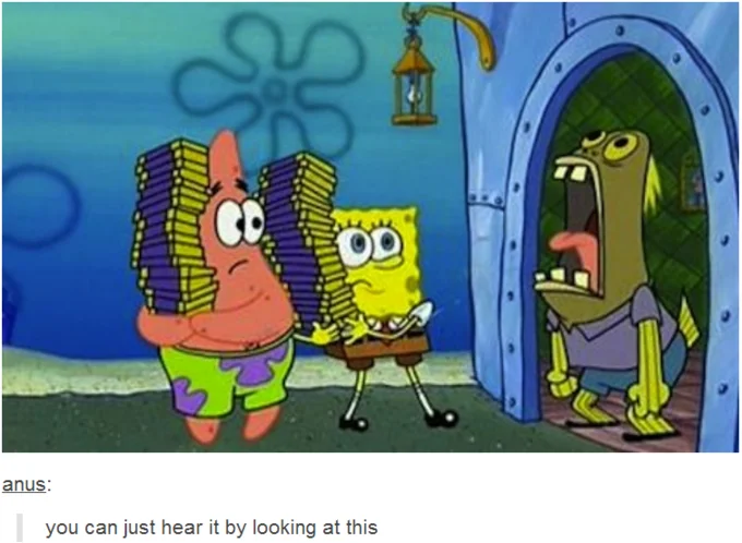 A widely shared Tumblr post that captures how the still image immediately triggers the memory of the fish's ear-splitting 'CHOCOLATE!' scream.