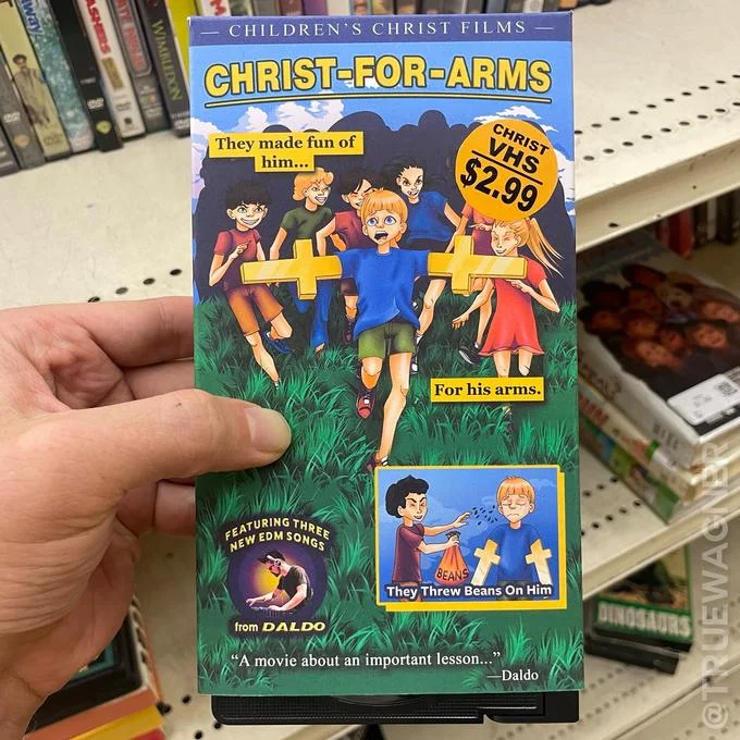Original VHS cover in store setting.