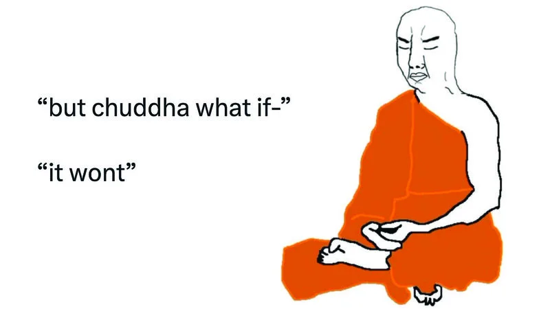 The iconic Chuddha meme template.
