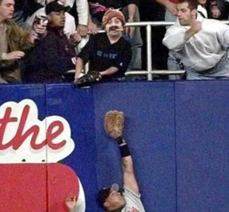 Cigar Guy edited into the infamous 1996 Jeffrey Maier fan-interference moment at Yankee Stadium.