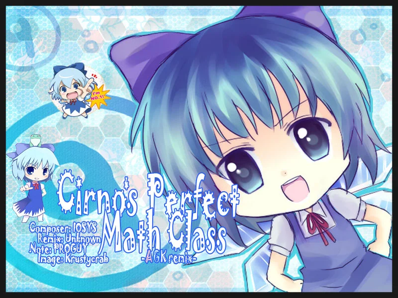 Doujin album cover for a Touhou music release featuring Cirno as the singer.