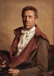 Renaissance formal portrait in burgundy.