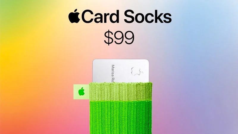 Fake Apple Card Socks product at $99.