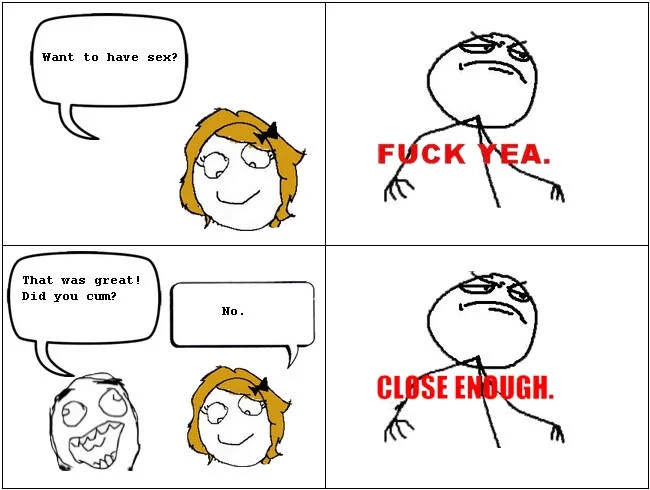 Origin story of Close Enough meme.
