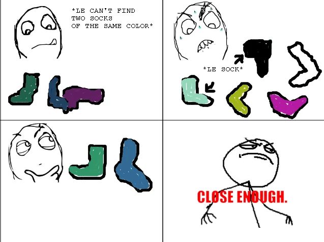 Close Enough about mismatched socks.