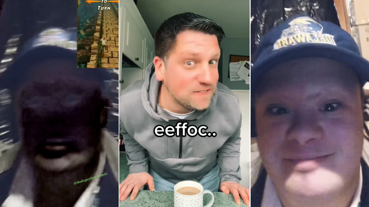 A compilation of TikTok creators participating in the viral 'eeffoc' trend.