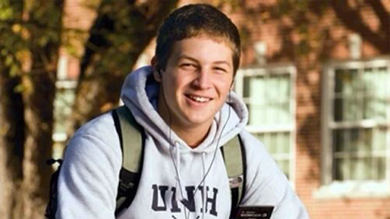 The original unedited photograph of the University of New Hampshire student that became the College Freshman advice animal meme.
