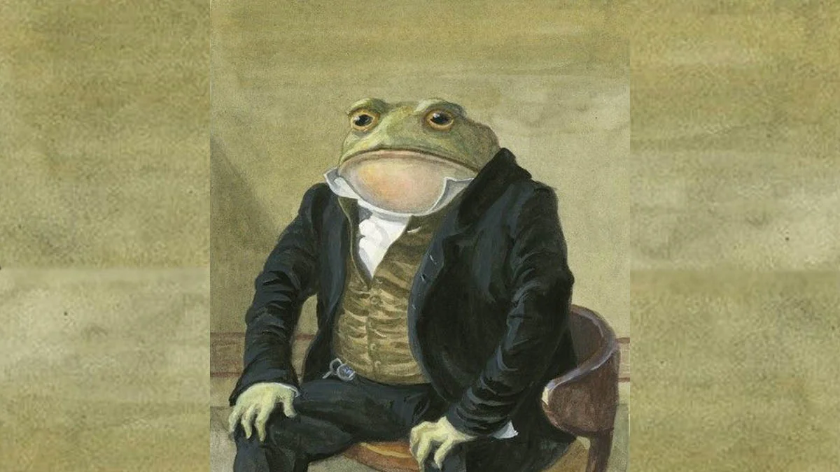 The original 'Colonel Toad' illustration that became the basis for the viral 'Gentlemen' meme format.