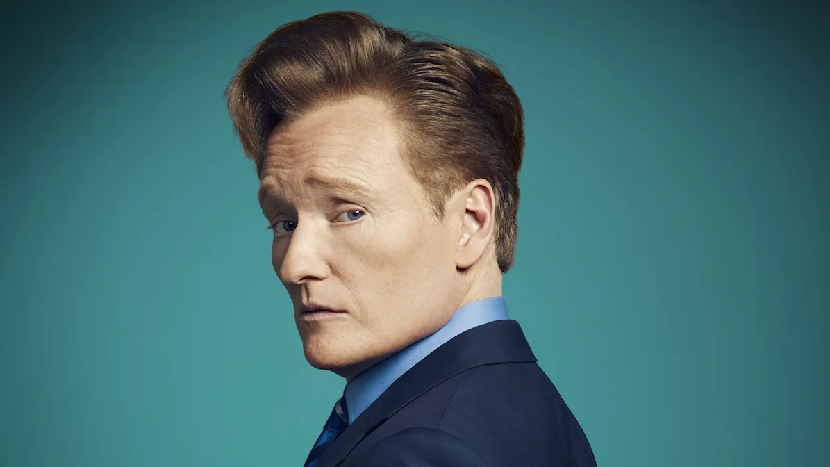 Studio promotional portrait of comedian and television host Conan O'Brien.