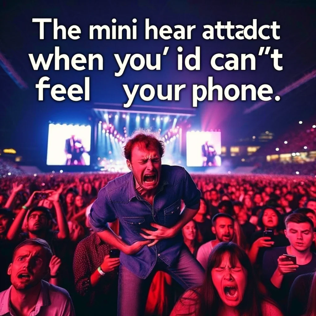 Concert panic about losing your phone in the crowd.