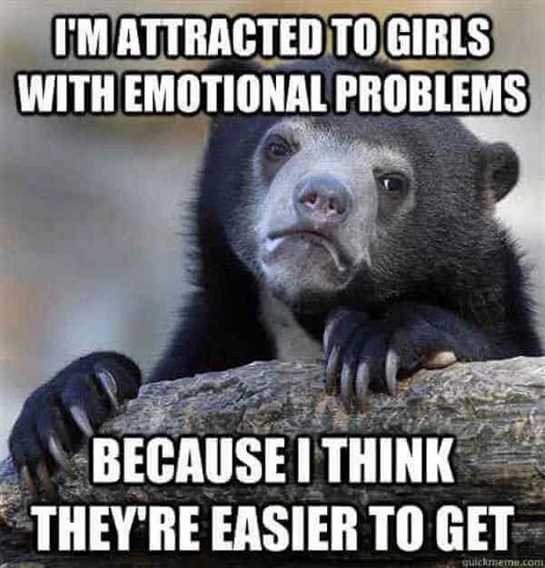 Confession Bear with uncomfortable admission.