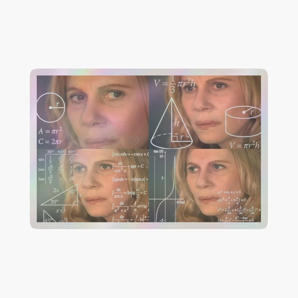 The primary Confused Math Lady meme.