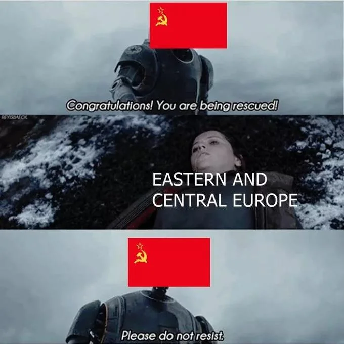 A political variant using the template to satirize the U.S. response to countries adopting communism.