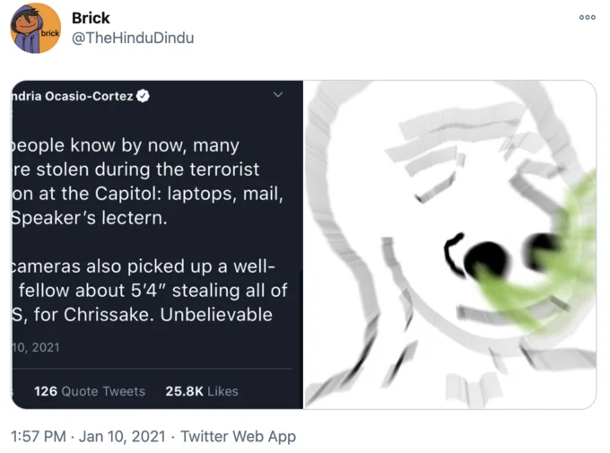 Meme with reaction image variation.