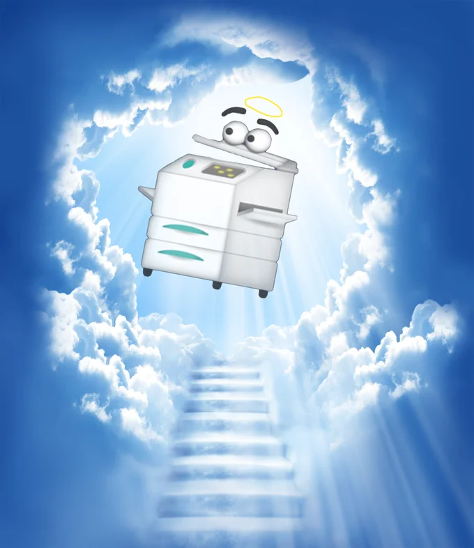 Coppy's spiritual ascension to heaven with divine imagery.