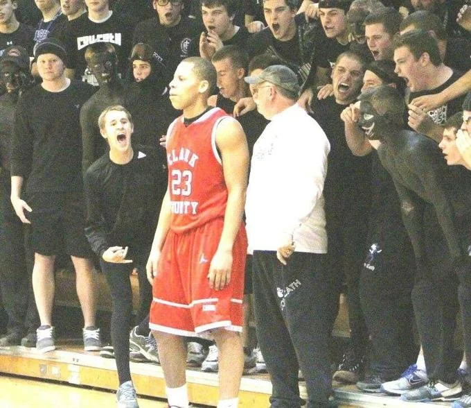 A resurfaced photo from a Covington Catholic basketball game showing students in blackface, cited during the media discussion of the school's culture.