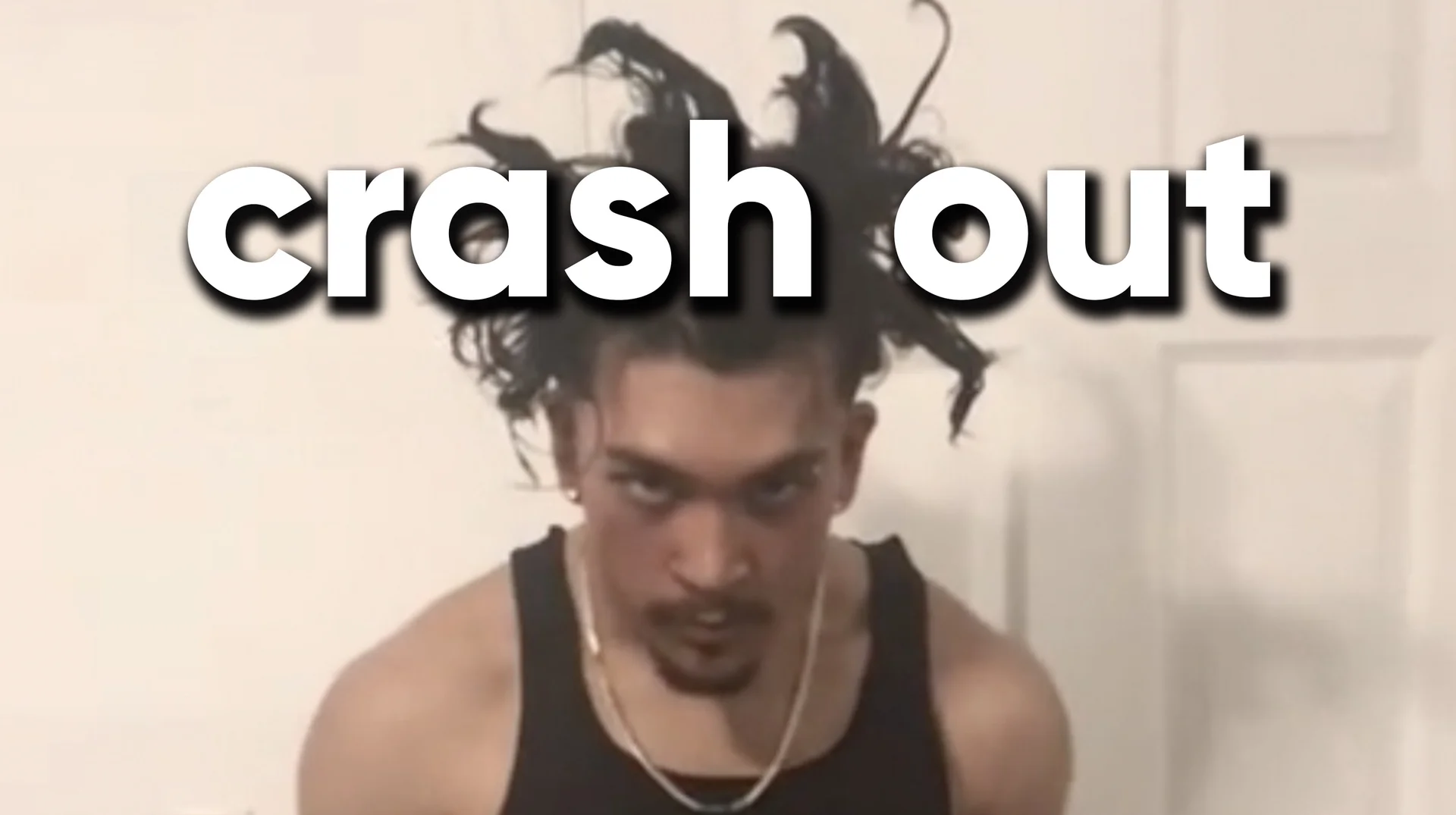 The signature 'crash out' image used across social media to illustrate the meme, depicting someone visibly losing composure.