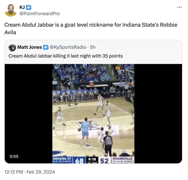 User declares Cream Abdul Jabbar supremely great basketball nickname.