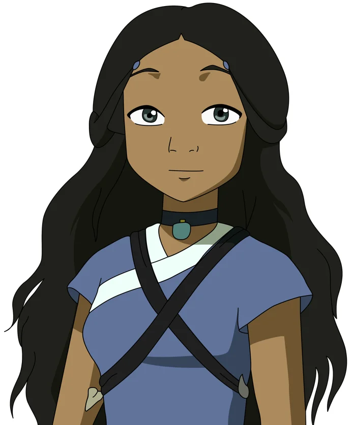 The signature 'Creepy Katara' portrait, depicting the Avatar: The Last Airbender character with an unnervingly serene smile.