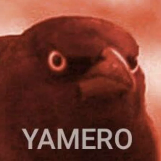 A variation of the meme with a red overlay and the Japanese caption 'YAMERO' ('stop it').