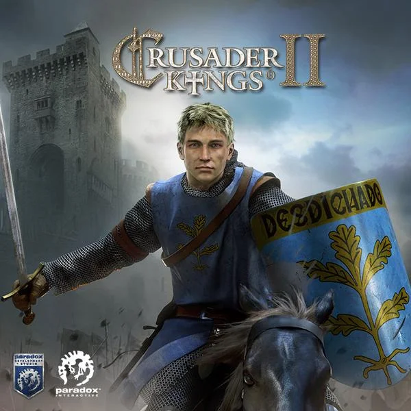 Official cover art for Paradox Interactive's Crusader Kings II (2012).