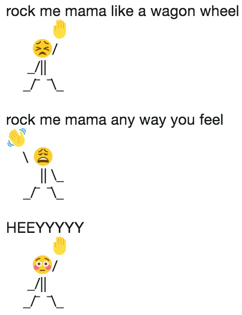 Crying Nae Nae with classic rock song lyrics.