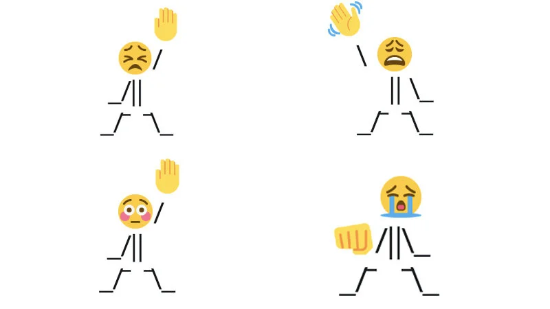 The original Crying Nae Nae emoji copypasta template.