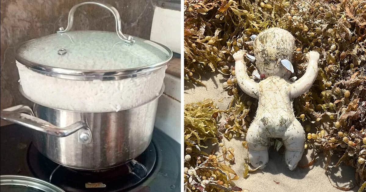 Pot and stone figure cursed composite.