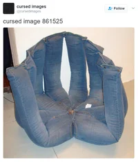 Jeans head shape Tumblr cursed image.