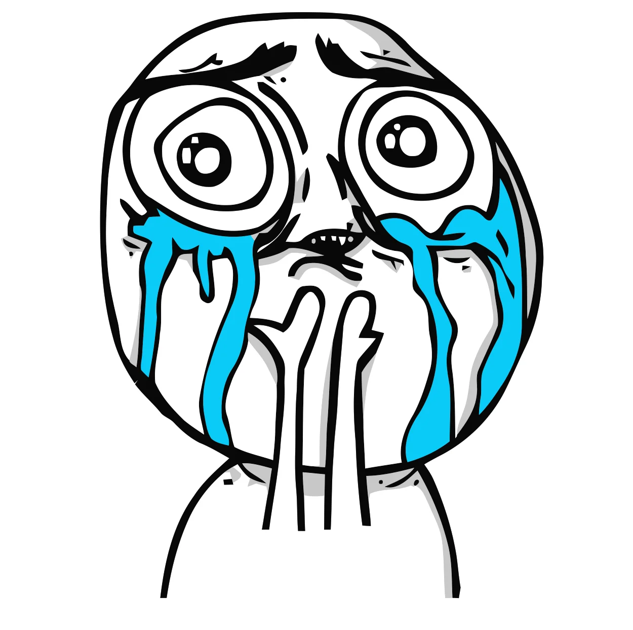 The original Cuteness Overload rage face, used to express an overwhelming reaction to something adorable.