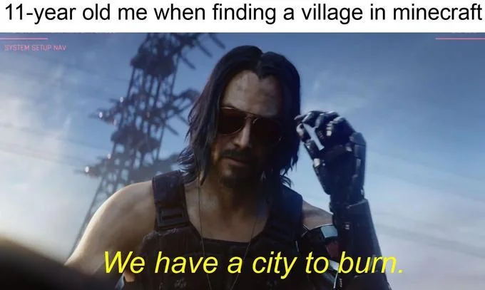 A meme mocking a news outlet that illustrated its Cyberpunk 2077 article with a Fortnite-style render of Keanu Reeves.